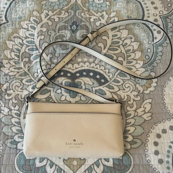 kate spade Cream Leather Crossbody Wallet Bag - Picture 1 of 12